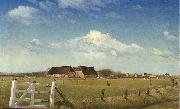 Laurits Andersen Ring Fenced in Pastures by a Farm with a Stork Nest on the Roof Spain oil painting artist